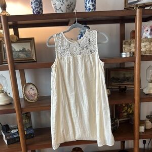 Old Navy Cream Embellished Sleeveless Sundress